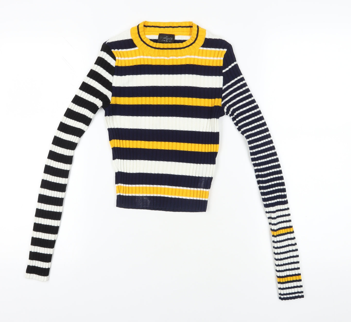 Topshop Multicoloured Striped Pullover Jumper, Size 8