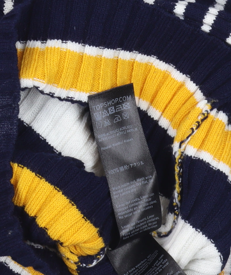 Topshop Multicoloured Striped Pullover Jumper, Size 8