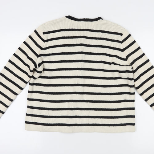 Marks and Spencer Ivory Striped Cardigan Size L