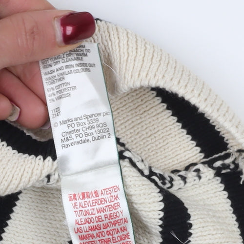 Marks and Spencer Ivory Striped Cardigan Size L