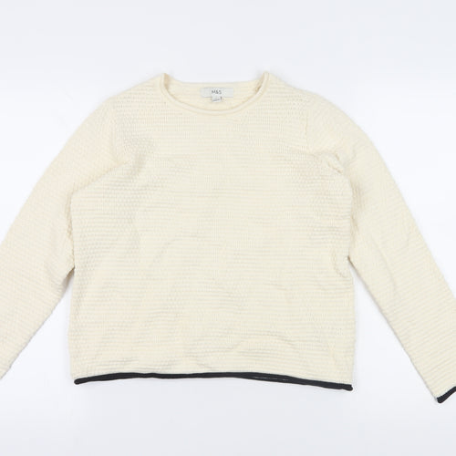 Marks and Spencer Ivory Knit Jumper Crew Neck S