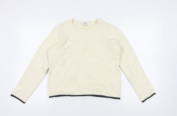 Marks and Spencer Ivory Knit Jumper Crew Neck S