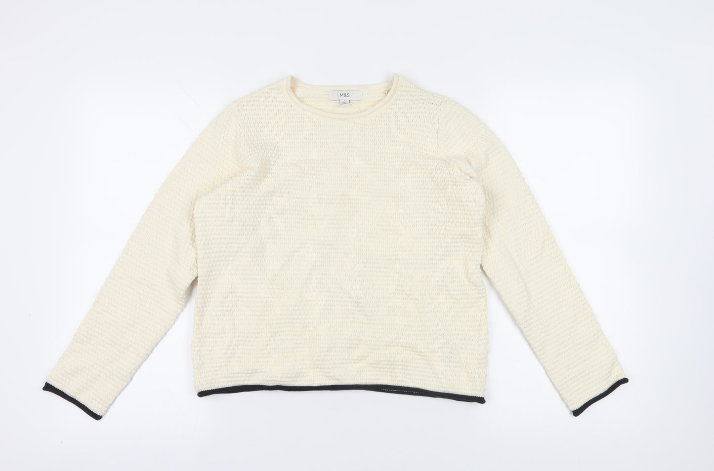 Marks and Spencer Ivory Knit Jumper Crew Neck S
