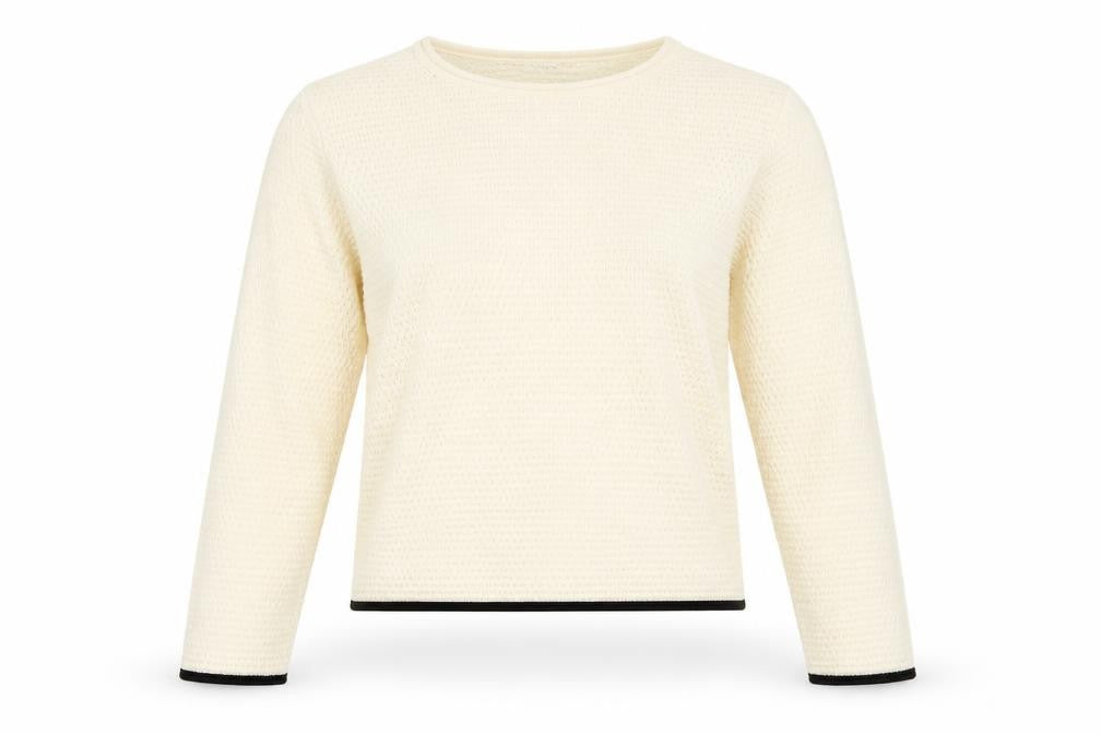 Front view of Marks & Spencer Ivory Knit Jumper Crew Neck S