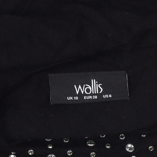 Wallis Black Studded High Neck Pullover Jumper Size 10