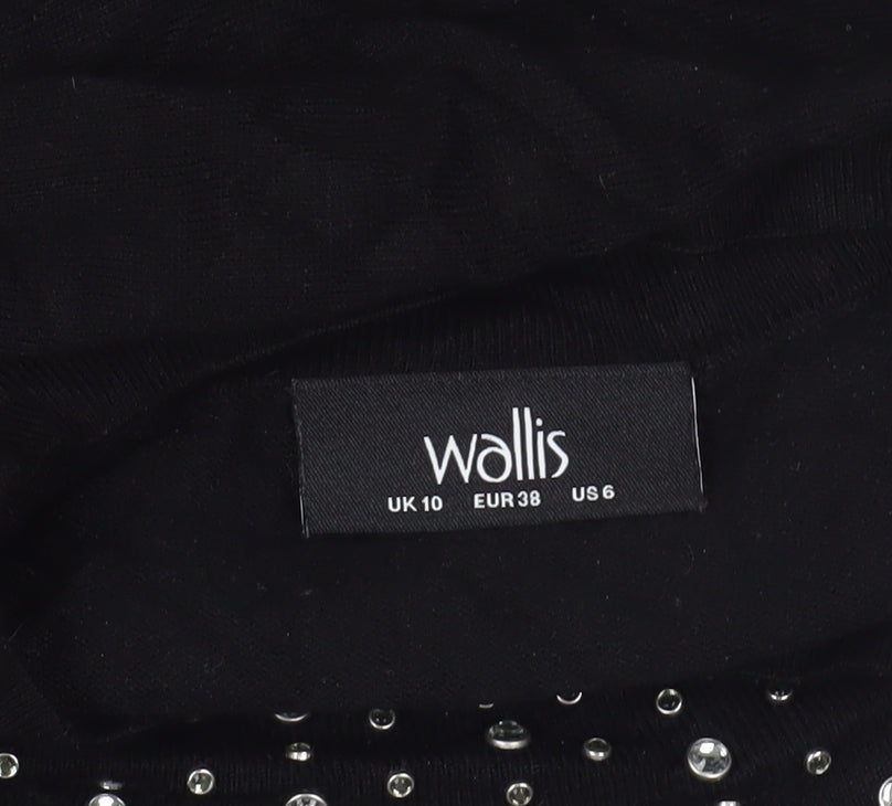 Wallis Black Studded High Neck Pullover Jumper Size 10