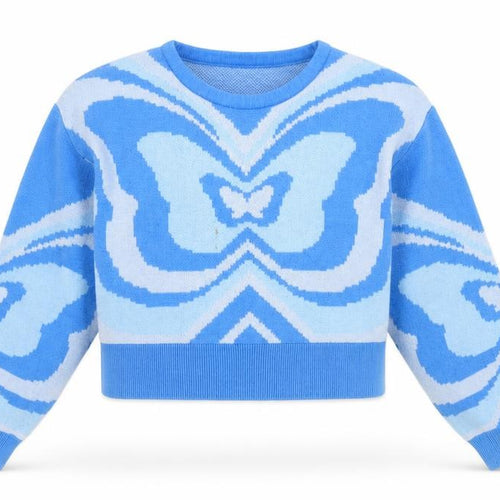 New Look Blue Butterfly Jumper, Size 13 Years, Girls