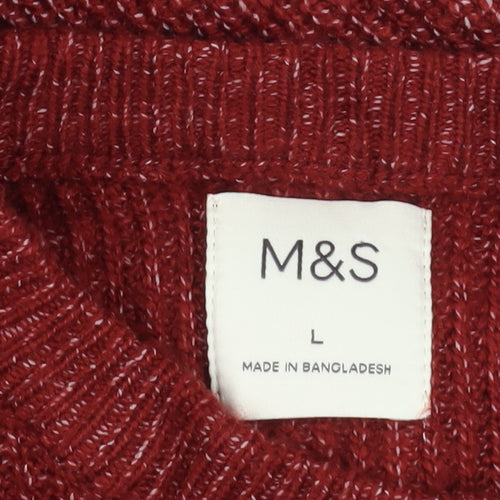 Marks and Spencer Red L Men's Knit Pullover Sweater