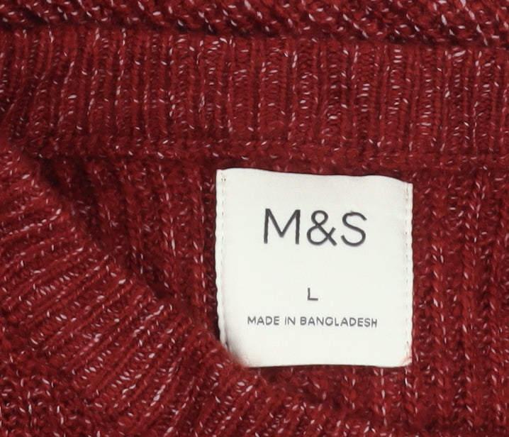 Marks and Spencer Red L Men's Knit Pullover Sweater