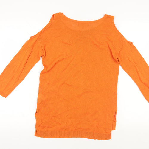 Next Orange Beaded Pullover Jumper, UK 10 - Casual & Chic