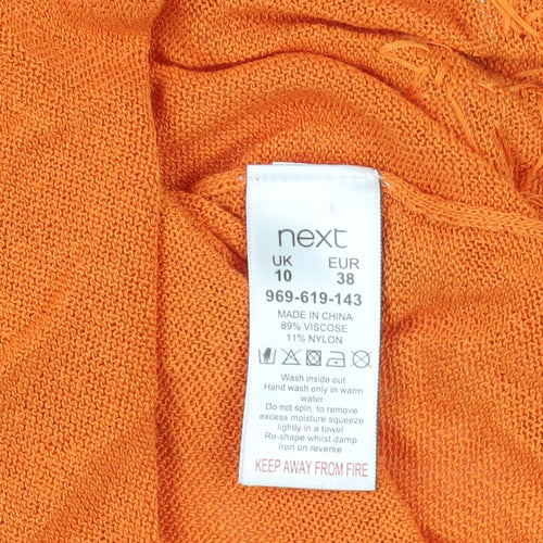 Next Orange Beaded Pullover Jumper, UK 10 - Casual & Chic