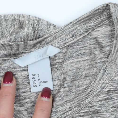 H&M Grey T-Shirt - Women's S, Casual Jersey Top