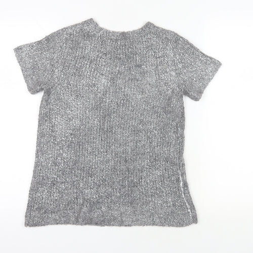 Warehouse Grey Chunky-Knit Pullover Jumper Size 10