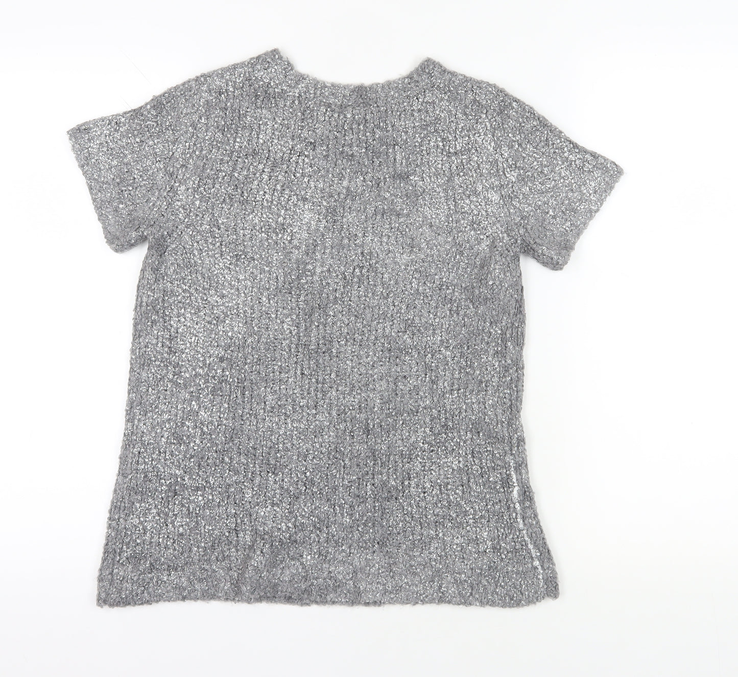 Warehouse Grey Chunky-Knit Pullover Jumper Size 10