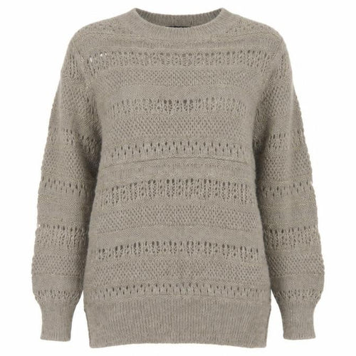 Mango Beige Open-Knit Pullover Jumper, Size 12