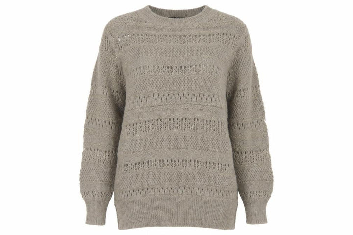 Mango Beige Open-Knit Pullover Jumper, Size 12