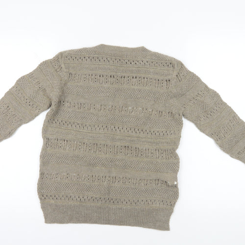 Mango Beige Open-Knit Pullover Jumper, Size 12