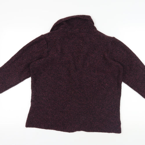 Marks & Spencer Purple Cardigan, L, Wool Blend, 3/4 Sleeve