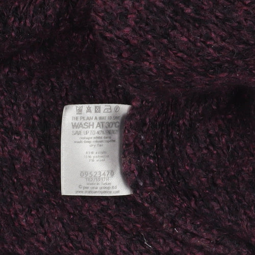 Marks & Spencer Purple Cardigan, L, Wool Blend, 3/4 Sleeve