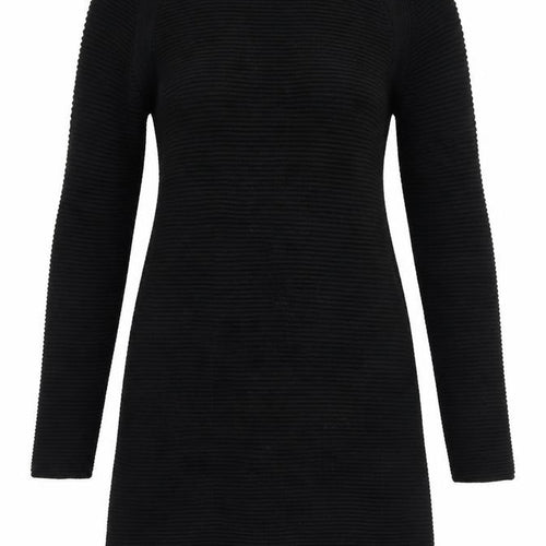 ASOS Black Cotton Knit Dress, Size 10, Long Sleeve