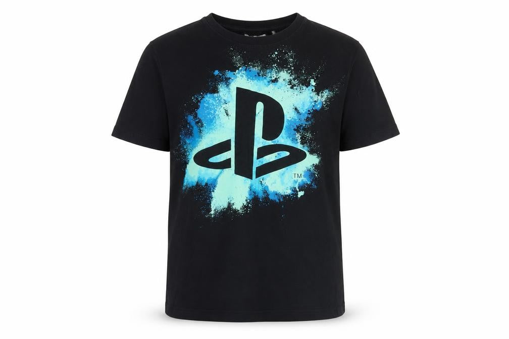 H&M Black PlayStation Graphic Boys T-Shirt Size 14