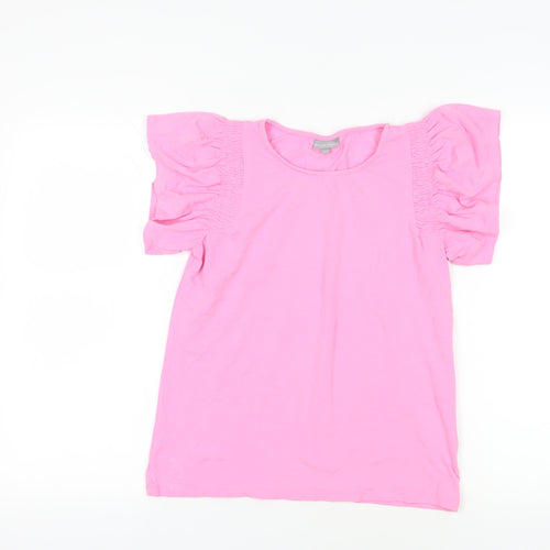 Oliver Bonas Pink Puff Sleeve T-Shirt Size 8