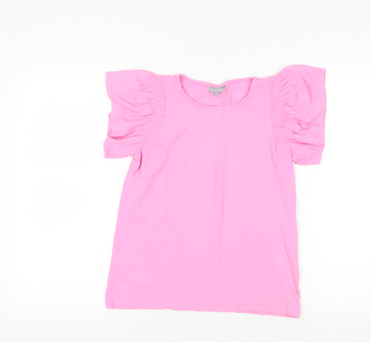 Oliver Bonas Pink Puff Sleeve T-Shirt Size 8