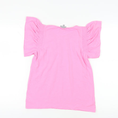 Oliver Bonas Pink Puff Sleeve T-Shirt Size 8