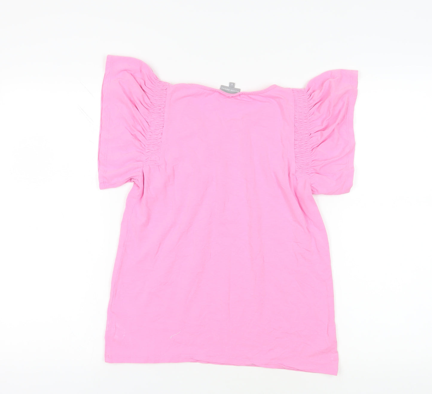 Oliver Bonas Pink Puff Sleeve T-Shirt Size 8