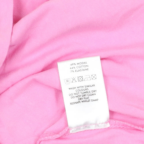 Oliver Bonas Pink Puff Sleeve T-Shirt Size 8