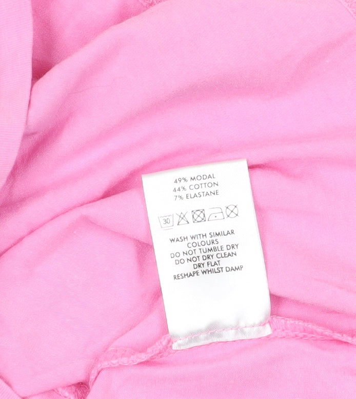 Oliver Bonas Pink Puff Sleeve T-Shirt Size 8