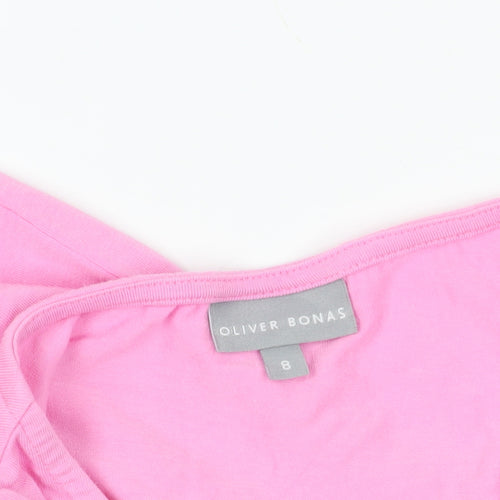 Oliver Bonas Pink Puff Sleeve T-Shirt Size 8