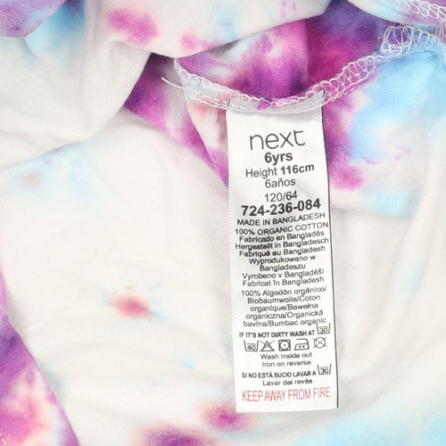 Next Multicoloured Tie-Dye T-Shirt, Girls 6 Years, Organic Cotton