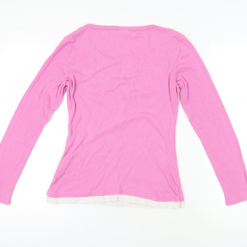 Next Pink Long Sleeve Henley T-Shirt Size 12