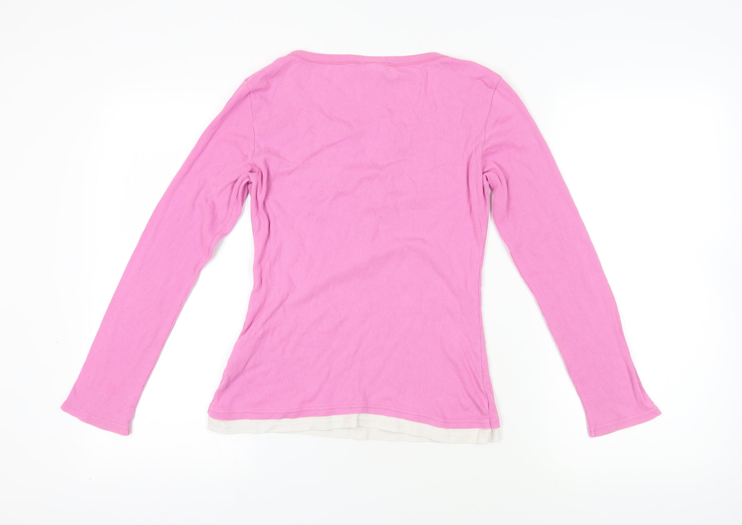 Next Pink Long Sleeve Henley T-Shirt Size 12