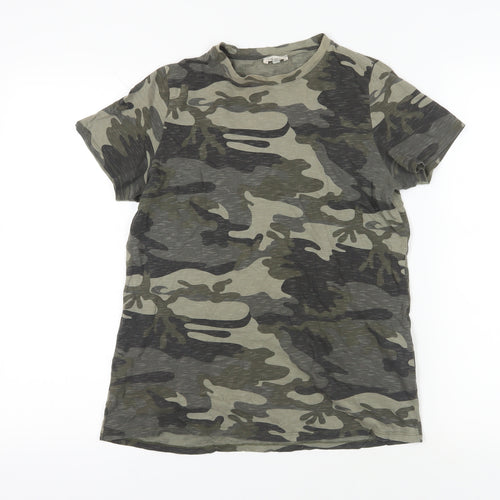 River Island Green Camouflage T-Shirt Size 8