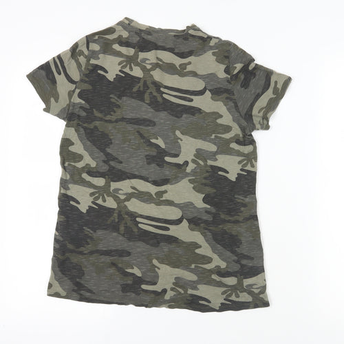 River Island Green Camouflage T-Shirt Size 8