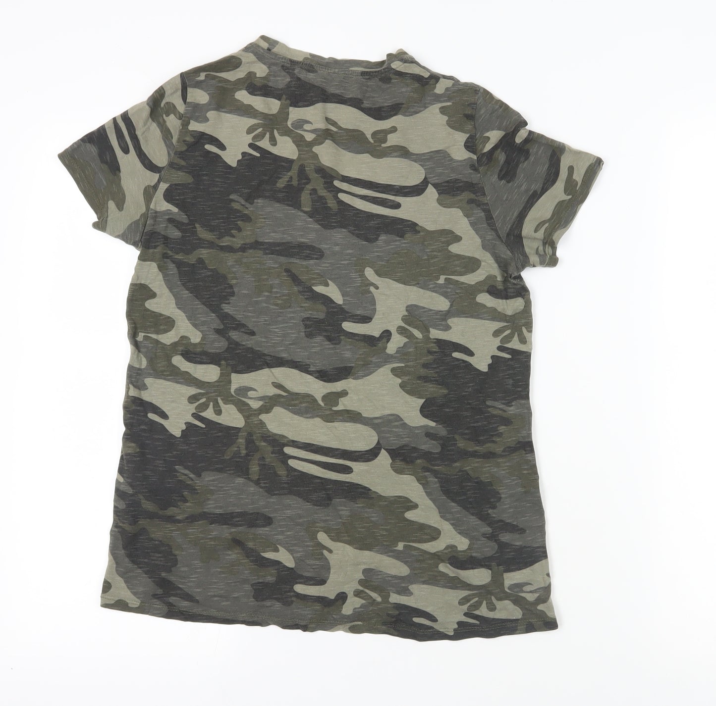 River Island Green Camouflage T-Shirt Size 8