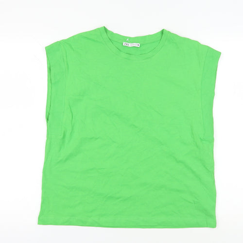 Zara Green Sleeveless T-Shirt Size 12