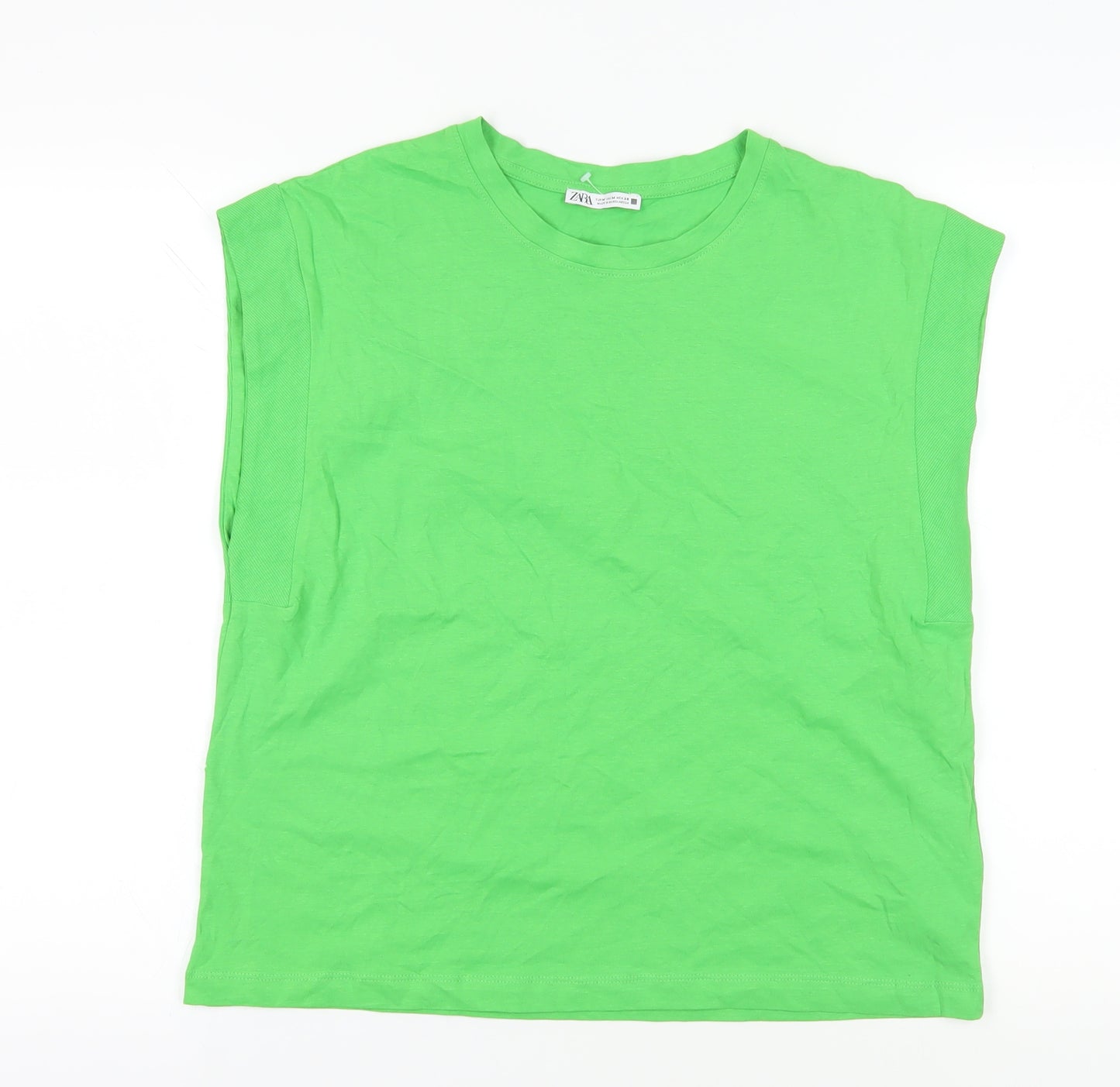 Zara Green Sleeveless T-Shirt Size 12