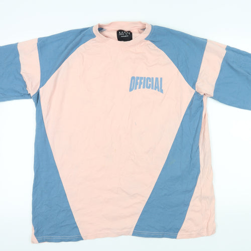 boohooMAN Multicoloured Logo T-Shirt M Colourblock