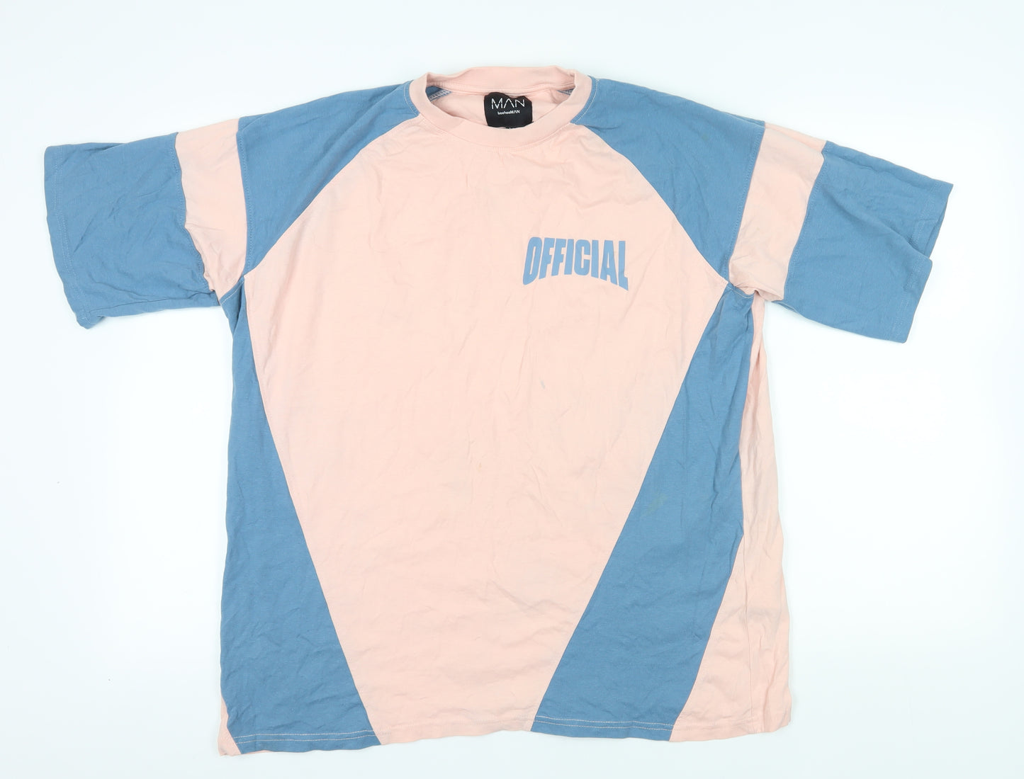 boohooMAN Multicoloured Logo T-Shirt M Colourblock