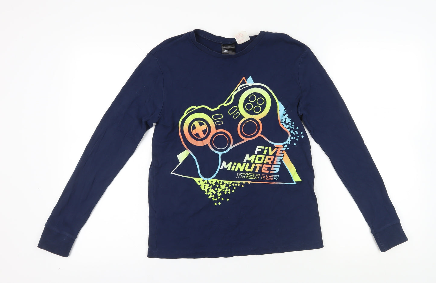 H&M Blue Gaming Graphic Long Sleeve T-Shirt 12-14 Years