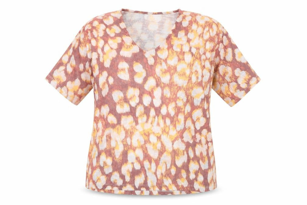Front view of ASOS Multicoloured Animal Print T-Shirt, 2XL