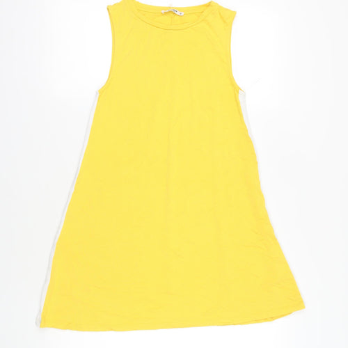 Pull & Bear Yellow Cotton Sleeveless Tank Dress Size 6