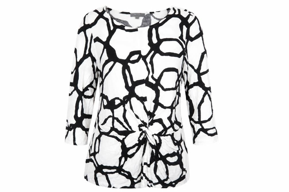 Front view of Marks & Spencer Geometric Blouse, size 16, 3/4 Sleeve