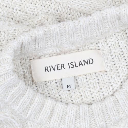 River Island Ivory Cable-Knit Jumper M Men Pullover