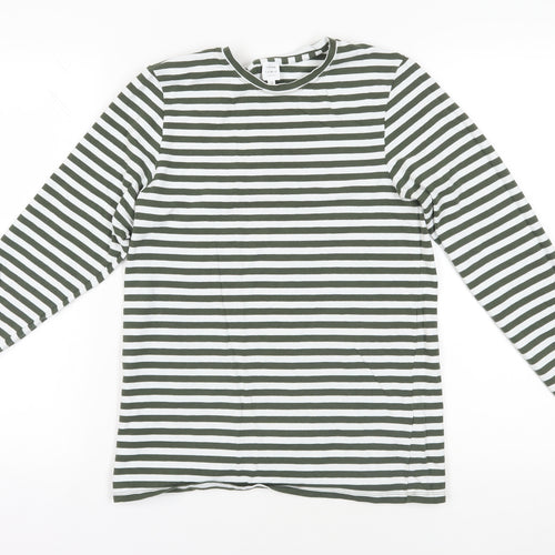 John Lewis Green Striped T-Shirt, Size 12, Long Sleeve