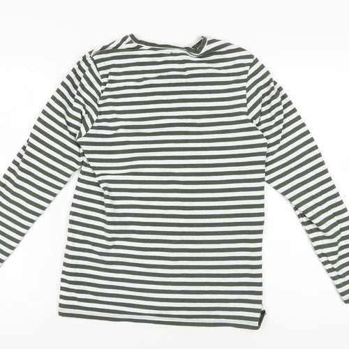 John Lewis Green Striped T-Shirt, Size 12, Long Sleeve