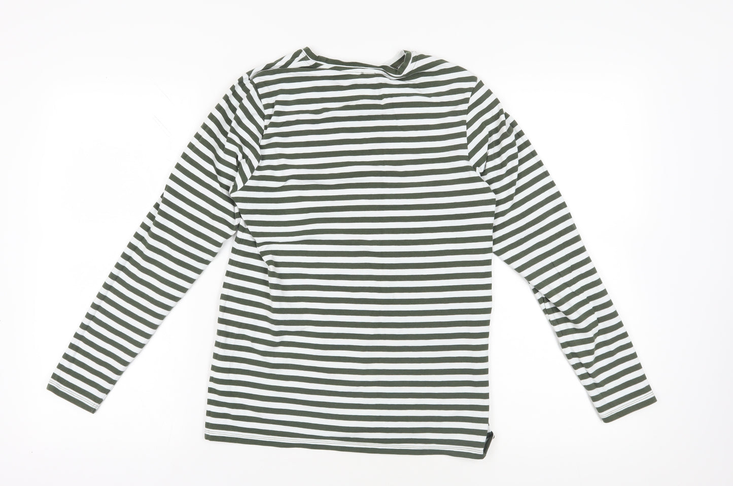 John Lewis Green Striped T-Shirt, Size 12, Long Sleeve